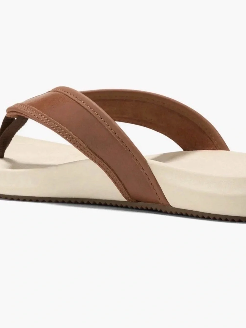 Cole Haan Brown Leather Thong Sandals with White Footbed Size US10